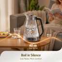 Hazel Quinn Glass & Stainless Steel Electric Kettle, 1.5 Liters Tea Kettle | Quiet Boil, 1C Temp Control, 24H Keep Warm, Anti-Residue Bottom, Auto Shut-Off, BPA-Free Hot Water Kettle, 1000W Fast Boil