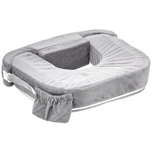 My Brest Friend Twin Nursing Pillow - Enhanced Comfort with Slipcover - Ultimate Ergonomic Support for Breastfeeding- Adjustable Strap and Silent Release Buckle with Handy Side Pocket, Evening Grey