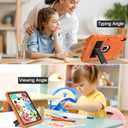 BMOUO Case for iPad (A16) 11th Generation 11 Inch 2025/iPad 10th Generation 10.9" 2022 - with Kickstand & Pencil Holder, Heavy Duty Shockproof Protective iPad 11th 10th Generation Case, Orange