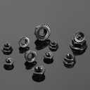 M6 x 1.0mm Serrated Flange Hex Lock Nuts 100Pcs 304 Stainless Steel 18-8, Full Thread, Hex Drive, Bright Finish, Black Oxide by SG TZH
