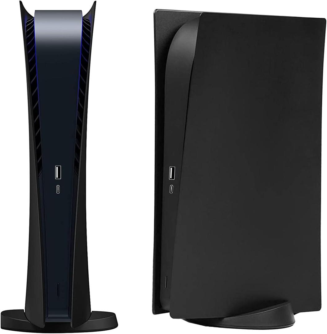 Digital Edition Face Plates Cover Skins Shell Panels for PS5 Console, Accessories for PlayStation 5 Protective Shell Replacement Faceplate (Black)