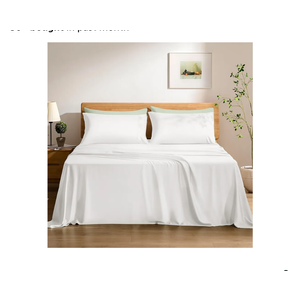 TOSMO Luxury Cooling Sheet Set - 100% Viscose from Bamboo, 4-Piece Bedding Set (King Size) - 18” Extra Deep Pockets, Oeko-Tex Certified, Silky Soft and Breathable, Classic White