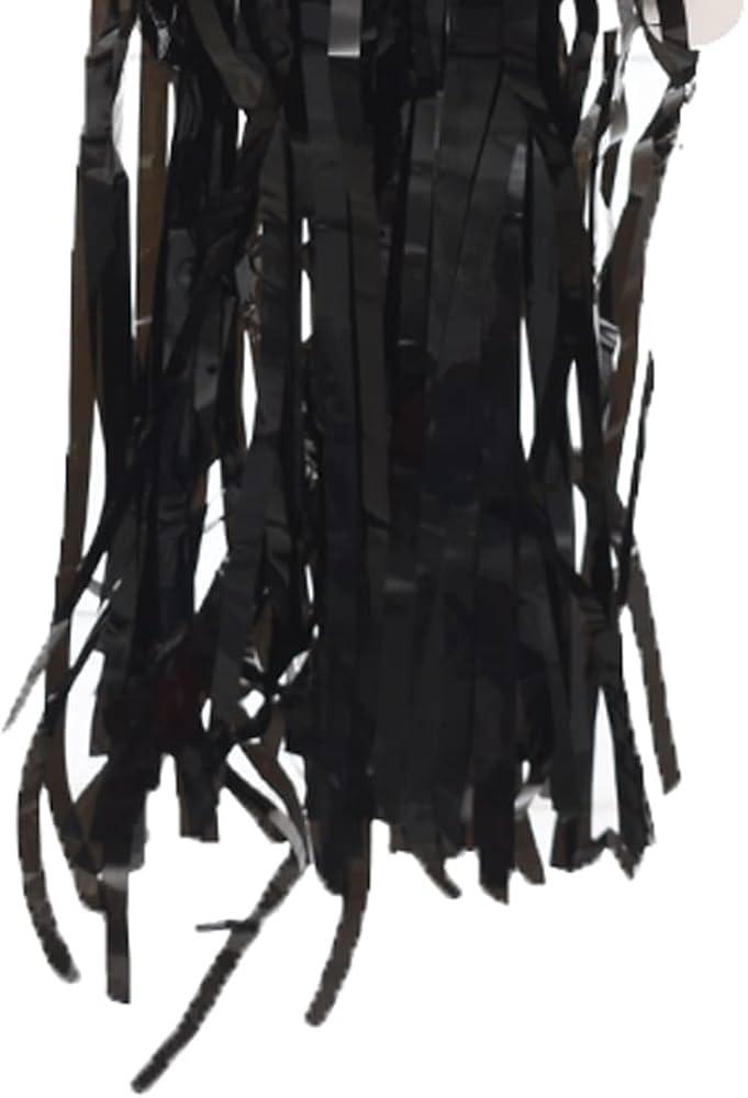 Generic Foil fringe curtain for party decoration and birthday - black