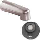 SENTO Nickel Universal Heavy Durable Metal Bathroom Tub Spout Without Diverter, Heavy Duty Metal Bathtub Faucet Without Shower Diverter - 7 Inches 1/2" IPS Inside Thread, Satin Nickel