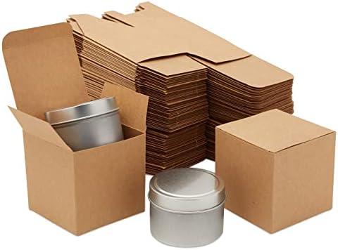 Juvale Bridesmaid Proposal Box - 100 Pack, Brown, 3 x 3 x 3 Inches - Mini Gift Boxes with Lids for Cookie & Candy