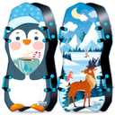 Sunlite Sports Captain Ice Racer Foldable Snow Sled, Ultra Portable, Strong and Durable, Sturdy Fabric Stitching, Handles with Steering, Kid's Toddler Toboggan Winter Fun