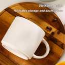 Stackable Coffee Mug,14 OZ Ceramic Coffee Cup with Heat-insulated Handle, Tea Cup for Cappuccino, Latte and Matcha, Suitable for Adults and Children, MicrowaveDishwasher Safe, White