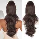 BOGSEA Ponytail Extension 26 Inch Drawstring Ponytail Extension for Women Long Wavy Hair Extensions for Daily Use (8#) (Brown)