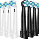 8 Pcs IO Replacement Heads Compatible with Oral B IO 2/3/4/5/6/7/8/9/10/Deep Clean Series Electric Toothbrushes, Medium Softness Brush Heads Compatible with Oral B iO (Black/White)