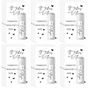 30 Pack Back to School Employee Teacher Appreciation Gift Bulk Lip Balm Teacher Employee Staff Team Thank You Gifts Appreciation Party Favors for Women Men Coworker(It Takes A Village,White)