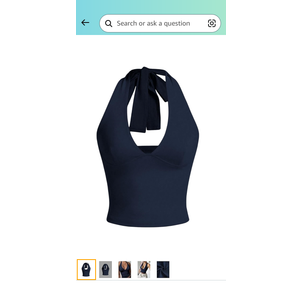 SOLY HUX Women's Halter Tops V Neck Tie Backless Summer Crop Tank Top, S