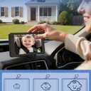 Baby Car Camera Monitor | 5" 1080P IPS Suction Cup Screen - 360 Rotation IR Night Vision 3X Zoom - USB Powered Headrest Mount for Baby Car Cam