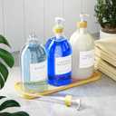 Moforoco 3 Pack White Liquid Laundry Detergent Dispenser with Bamboo Tray, 64 Oz Plastic Laundry Soap Dispenser, Fabric Softener Dispenser with Pump and Labels for Laundry Room Decor and Organization