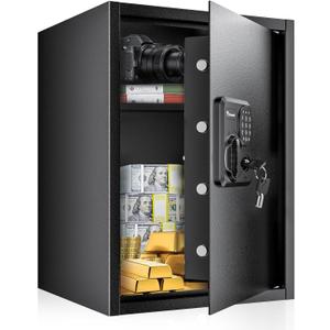 Bonsaii 1.8 Cubic Feet Security Home Safe with Digital Keypad, Security Box for Jewelry, Cash, Guns | Document Safe (14.2"x12.99"x19.7")