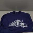 Semi Truck Driver Trucker Long Sleeve T-Shirt, M, Dark Blue
