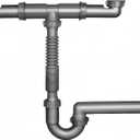 1-1/2" Double Kitchen Sink Drain Pipe kit, Expandable and Flexible P-Trap, Wall-Outlet, Completed Sink Pipe Replacement Kit