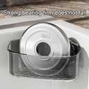 2PCS Sink Organizer Rack for Kitchen for Sponges, Scrubbers, Sink Corner Drain Box,with Adhesive Suction Cup Mount(Black)