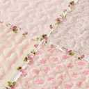 Cmfshape Garden Floral Quilt Bedspread Twin Size, Patchwork Pink Quilt Set with 1 Pillow Sham,Summer Bedding Set for Girls Women,Soft Lightweight Bed Coverlet for All Seasons (Twin68x86 Pink&Yellow)