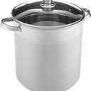 T-fal Specialty Stainless Steel Stockpot 12 Quart Oven Safe 350F Pots and Pans, Cookware Silver