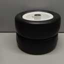 9x3.50-4" Flat Free Lawn Mower Tire and Wheel Smooth Tire with Rim for Commercial and Residential Walk-Behind Lawnmowers, Hand Trucks, Garden Carts | 4" Centered Hub | only fit Bore ID 3/4" 2PCS