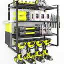 KAFAHOM Power Tool Organizer, Garage Tool Organizers and Storage,Drill Holder Wall Mount, Storage Rack for Cordless Drill, Heavy Duty Tool shelf with Screwdriver Holder/Pliers Holder/Hammer Holder (4-Layer 4-Drill)
