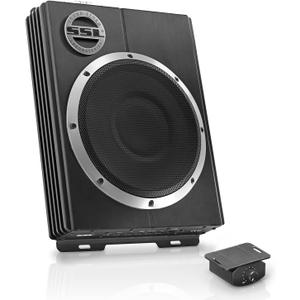 Sound Storm Laboratories LOPRO10 Powered Under Seat Car Subwoofer - 1200 Watts Max, Single 2.6 Ohm, Voice Coil, Built in Amp, Low Profile, Remote Subwoofer Control