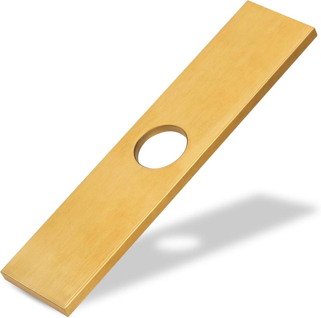 KWODE 10Gold Square Hole Cover Deck Plate for Kitchen or Bathroom Sink, Stainless Steel Escutcheon Plate for Covering Unused Mounting Holes