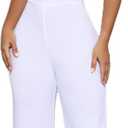 Women's Strapless Tube Top Rompers Casual Off Shoulder Solid Color Belted Wide Leg Jumpsuit with Pockets (White) Large