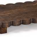 Yookeer Scalloped Wood Riser Tray Soap Rustic Bathroom Decoration Scalloped Stand Soap Tray Wooden Decorative Pedestal Farmhouse Stand Decor for Bathroom Kitchen Bottles Dishes Plant Candles Display