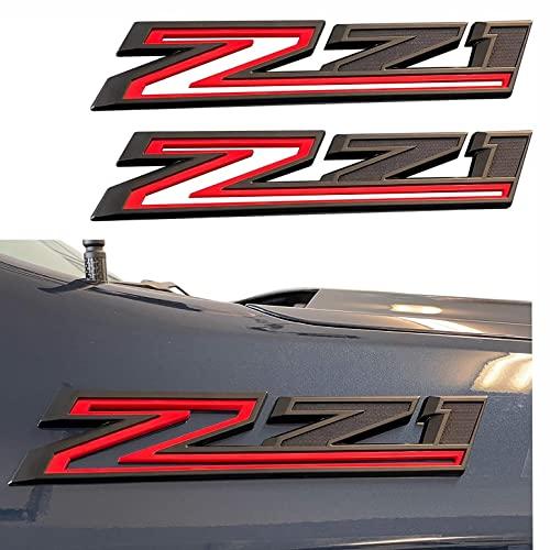 1pack 2019-2026 OEM Z71 Emblems Side Left & Right Badges Compatible with Silverado Tahoe Suburban 84632695 (Gloss Black Red)