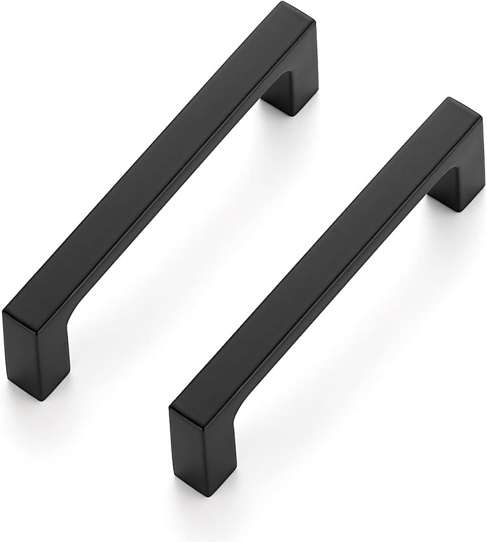 Ravinte 30 Pack Solid 3-1/2 Inch Kitchen Square Cabinet Handles Matte Black Pulls Drawer Pulls Kitchen Cabinet Hardware Flat Black Handles