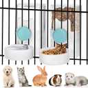 Automatic Cat Feeder and Water Dispenser, ShineMe 35oz Auto Gravity Feeder Hanging Food and Water Bowls for Small Pets, Cats, Kitten, Dogs, Rabbits, Ferrets (Blue)