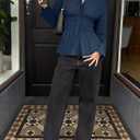 ZESICA Womens 2026 Spring Long Sleeve Blouse Business Dressy Casual Button Down Shirts Peplum Tops Fashion Trendy Clothes (Blue, S)