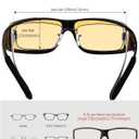 Night Driving Glasses for Men Women Fit Over Sunglasses Anti Glare Polarized HD Night Vision Glasses (02 Glossy Black Frame/ Yellow Night Vision Lens)