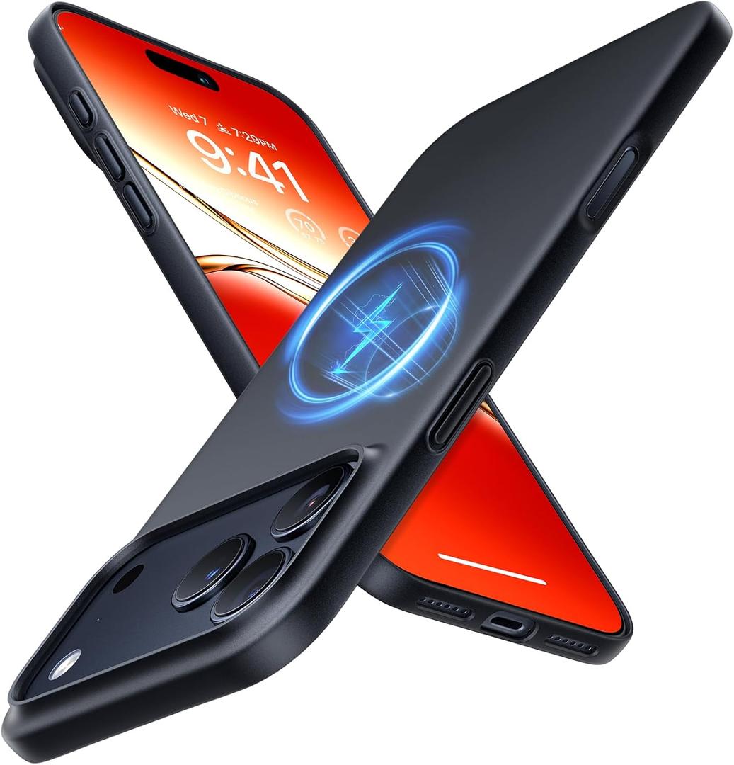 TORRAS Magnetic Slim-Fit For Iphone 17 PRO MAX Case, Ultra-Thin 17 Promax Phone Case Compatible With Magsafe, Light Anti-Scratch Matte Hard PC Bayer 6.9 Inch Originfit, Matte Black