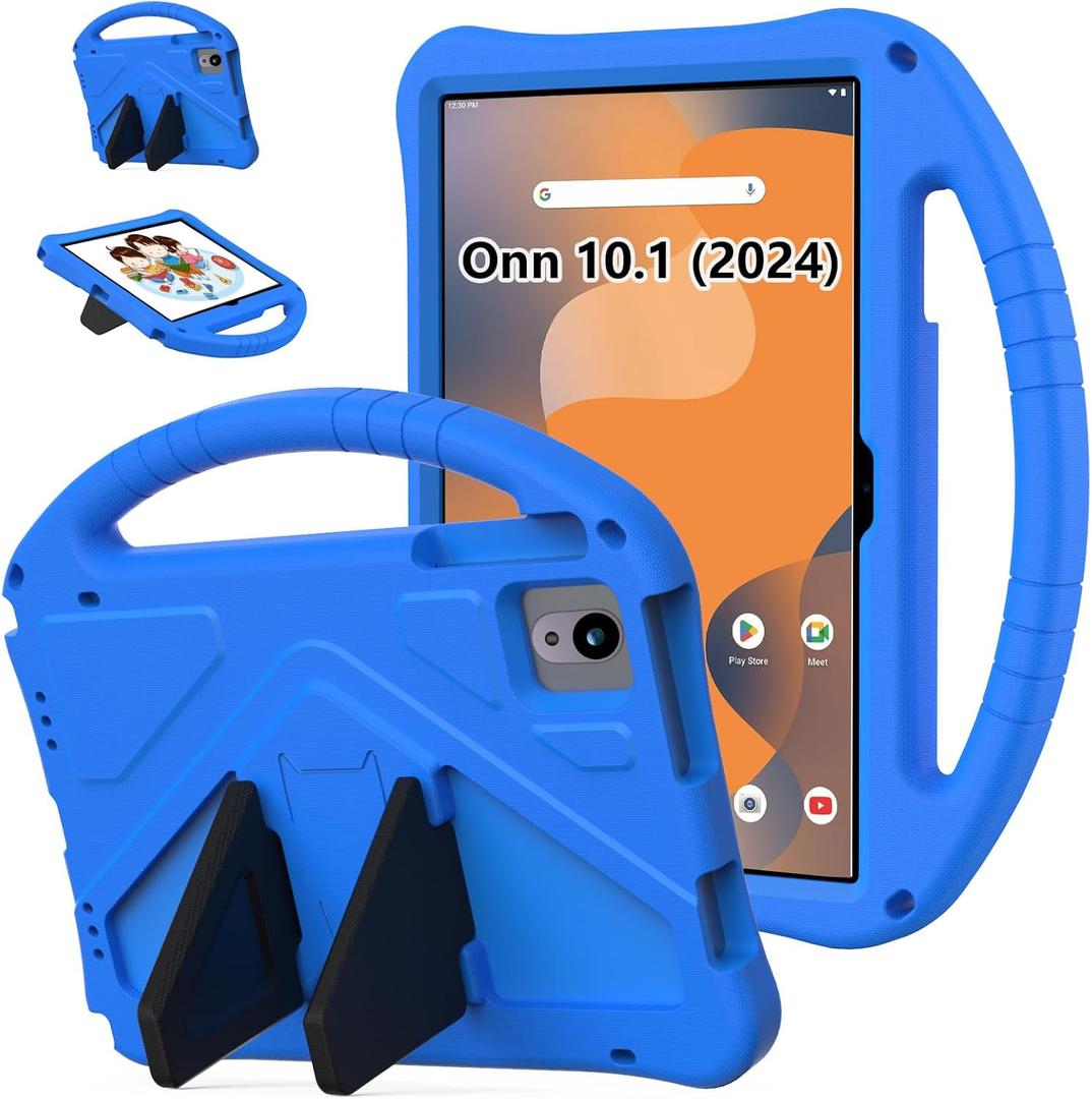 YRH for Onn 10.1 Tablet Case (Gen 4) 2024 (Model: 100135925), EVA Kids Shockproof Cover for Onn Tablet Case 10.1 inch, Blue