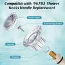 Enhon Shower Handle Replacement Compatible with Moen 96797 Chateau Tub and Showers Faucet, Shower Knob Replacement Kit Compatible with Moen 1225 Cartridge, Include Screws, Chrome Knob Insert (1 Pack)