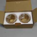 Gold Eid Decorations for Home 4 Pcs, Elegant Islamic Gifts, Arabic Calligraphy Laser Etched Glass Tealight Candle Holders, Ramadan Kareem & Eid Mubarak Votive Holders for Table Decor