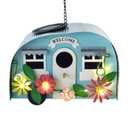 BAYN Bird Houses for Outside Decorative with 10 LEDs Solar String Lights Humming Bird Houses for Outside Hanging Handwork Bird Nest Garden Decor Outdoor