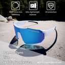 Sports Sunglasses TR90 UV400, Lightweight Wraparound for Men/Women, Adjustable Nose Pad, Fit Over Glasses for Cycling