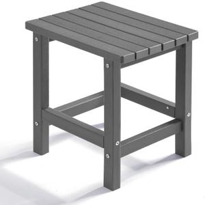 PASAMIC Adirondack Square Side Table, HDPE Outdoor Side Tables, Weather Resistant End Table for Patio, Backyard, Pool, Indoor Companion, Beach, Easy Maintenance (Grey)
