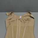 SHAPSHE Waist Trainer Corset for Women Tummy Control Sport Workout Body Shaper Vest for Women Postpartum Gym Zipper and Hooks Tan, L