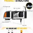 LED DRL Headlight Assembly for 1994-2001 Dodge Ram 1500