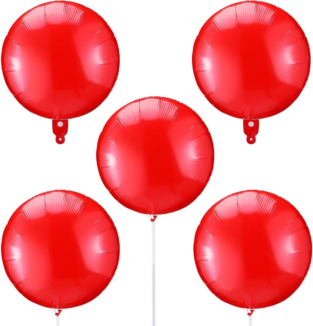 Kathfly 5 Pack Reusable Balloon Kit in Red Color with Removable Clip and Pole It Halloween Prop Balloon for Halloween Decoration