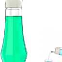 LDSK Glass Mouthwash Dispenser, 8.8OZ Mouth Wash Container Bottle with Lid Cup, Small Clear Refillable Mouthwash Dispenser Decanter for Countertop/Bathroom/OfficeProtect oral hygiene. (1)