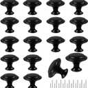 Romeda 18 Piece Drawer Hardware - Black 30mm Cabinet Knobs & Pulls for Dressers & Kitchens with Screw (Round-type Black)