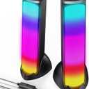 Computer Speakers, RGB PC Speakers, Gaming Speakers with Full Screen LED Breathing Light, 2.0 Channel Stereo Sound Desktop Speakers, USB Powered Speaker for Computer Desktop PC Laptop Monitor