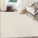 8x10 Washable Rug for Living Room Non-Slip Modern Abstract Area Rug Stain Resistant Large Bedroom Rug Contemporary Accent Throw Floor Carpet Solid Rug for Dining Room Home Decor, Cream (8' x 10' (Rectangular))