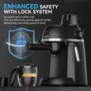 XIXUBX Coffee Machine, 3.5 Bar Espresso & Cappuccino Machine with Steam Wand, Compact Design Coffee Maker for Latte, Safety Lock & Tritan Cups, 800w, Black