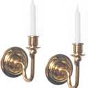 International Miniatures Dollhouse Miniature 2 Piece Set Candle Sconces in Brass